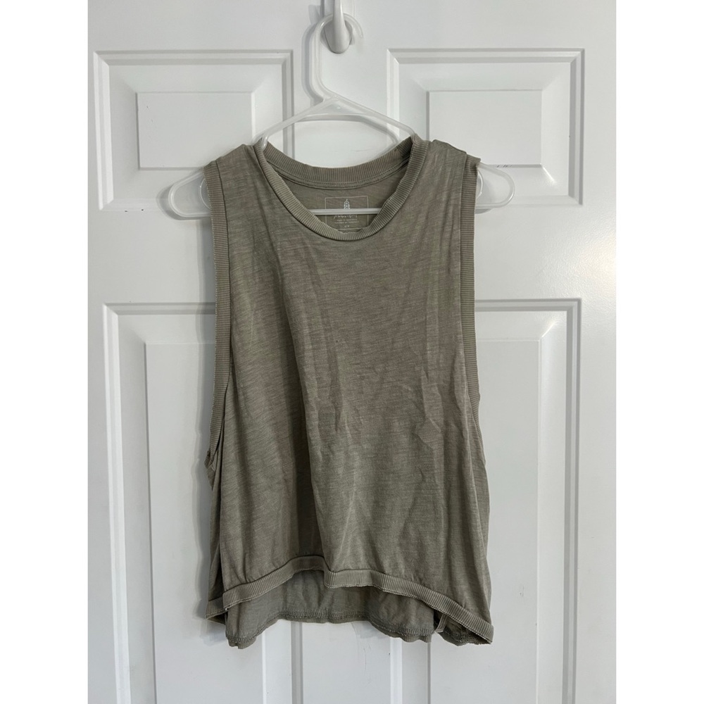 Free people workout  Sleeveless Relaxed Tank Top - greenish color